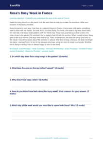 Free Days Of The Week Comprehension | Year 4 Supported | BookFlik