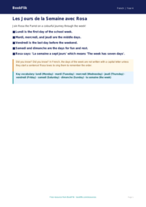 Free Days Of The Week Poster | Year 4 Supported | BookFlik