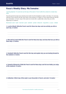 Free Days Of The Week Template | Year 5 Core | BookFlik