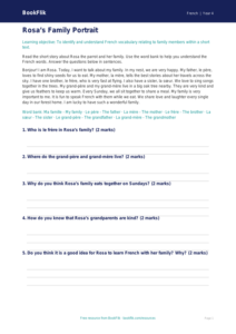 Free Family Comprehension Worksheet | Year 4 Supported | BookFlik