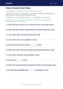Free Family Quiz | Year 4 Supported | BookFlik