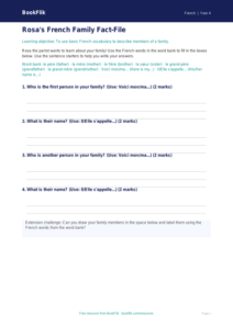Free Family Template | Year 4 Supported | BookFlik