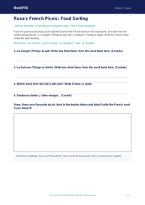 Free Food Activity Sheet | Year 4 Supported | BookFlik