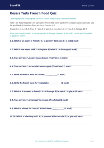 Free Food Quiz | Year 4 Supported | BookFlik