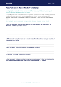 Free Food Activity Sheet | Year 5 Core | BookFlik