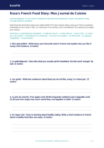 Free Food Template | Year 5 Core | BookFlik