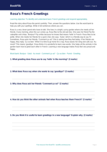 Free Greetings Comprehension | Year 4 Supported | BookFlik