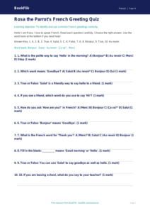 Free Greetings Quiz | Year 4 Supported | BookFlik