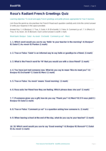 Free Greetings Quiz | Year 5 Core | BookFlik