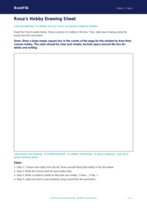 Free Hobbies Drawing Sheet | Year 4 Supported | BookFlik