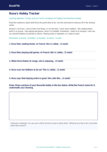 Free Hobbies Track Sheet | Year 4 Supported | BookFlik