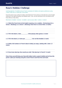 Free Hobbies Activity Sheet | Year 5 Core | BookFlik