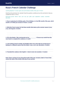 Free Months Of The Year Worksheet | Year 5 Core | BookFlik