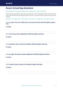 Free School Activity Sheet | Year 4 Supported | BookFlik