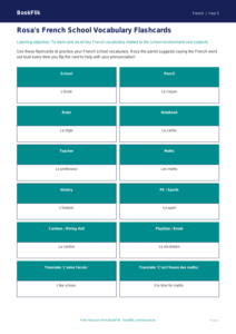 Free School Flashcards | Year 5 Core | BookFlik