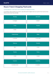 Free Shopping Flashcards | Year 4 Supported | BookFlik