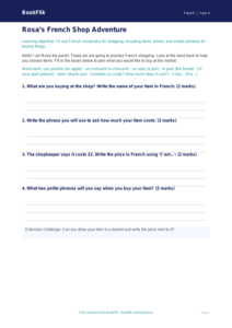 Free Shopping Math Worksheet | Year 4 Supported | BookFlik