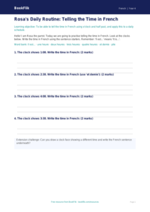 Free Telling The Time Template | Year 4 Supported | BookFlik