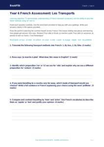 Free Transport Assessment | Year 4 Greater Depth | BookFlik