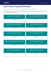 Free Transport Flashcards | Year 5 Core | BookFlik