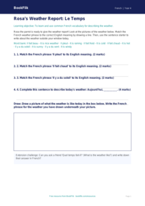 Free Weather Activity Sheet | Year 4 Supported | BookFlik
