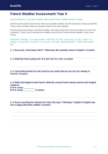 Free Weather Assessment | Year 4 Supported | BookFlik