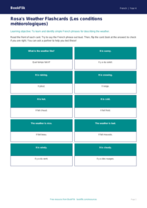 Free Weather Flashcards | Year 4 Supported | BookFlik