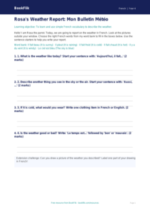 Free Weather Template | Year 4 Supported | BookFlik
