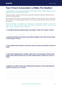 Free Weather Assessment | Year 5 Core | BookFlik