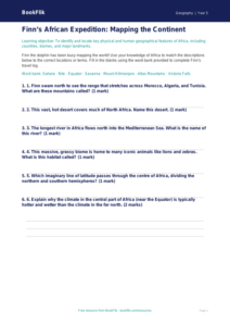 Free Africa Activity Sheet | Year 5 Core | BookFlik
