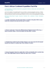 Free Africa Template | Year 5 Core | BookFlik