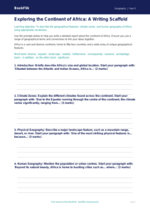 Free Africa Writing Frame | Year 5 Core | BookFlik