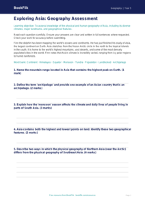 Free Asia Assessment | Year 5 Core | BookFlik