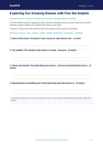 Free Biomes Writing Frame | Year 4 Supported | BookFlik