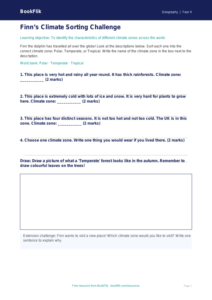 Free Climate Activity Sheet | Year 4 Supported | BookFlik