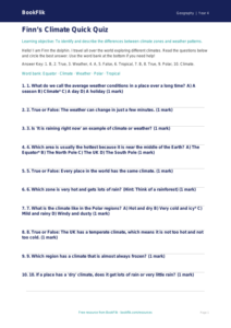 Free Climate Quiz | Year 4 Supported | BookFlik