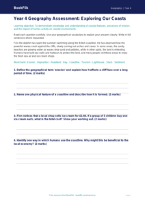 Free Coasts Assessment | Year 4 Greater Depth | BookFlik
