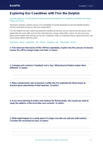 Free Coasts Worksheet | Year 4 Greater Depth | BookFlik