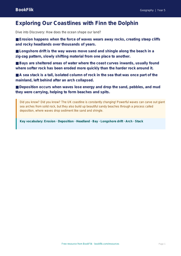 Free Coasts Poster | Year 5 Geography Resource | BookFlik worksheet preview — Geography Coasts