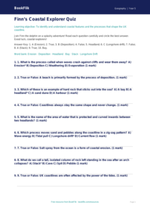 Free Coasts Quiz | Year 5 Geography Worksheet | BookFlik