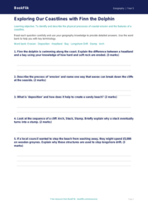 Free Coasts Worksheet | Year 5 Geography | BookFlik