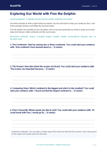 Free Continents And Oceans Writing Frame | Year 4 Supported | BookFlik