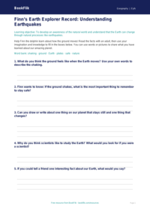 Free Earthquakes Worksheet for Kids | EYFS Core | BookFlik