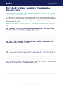 Free Earthquakes Activity Sheet | Year 4 Greater Depth | BookFlik