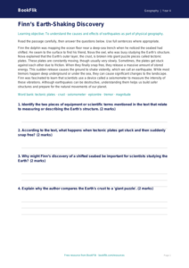 Free Earthquakes Comprehension | Year 4 Greater Depth | BookFlik