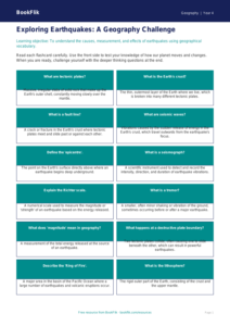 Free Earthquakes Flashcards | Year 4 Greater Depth | BookFlik
