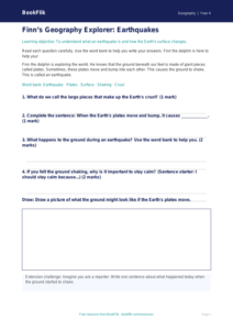 Free Earthquakes Worksheet | Year 4 Supported | BookFlik