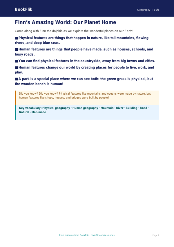 Free Human And Physical Geography Poster | Eyfs Core | BookFlik worksheet preview — Geography Human And Physical Geography