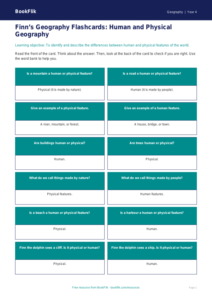 Free Human And Physical Geography Flashcards | Year 4 Supported | BookFlik