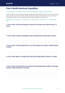 Free North America Activity Sheet | Year 5 Core | BookFlik
